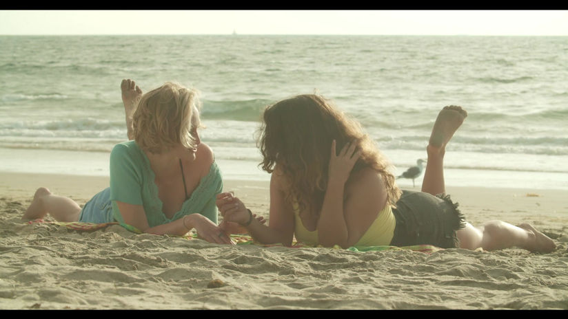 Friends Sunbathing on Beach